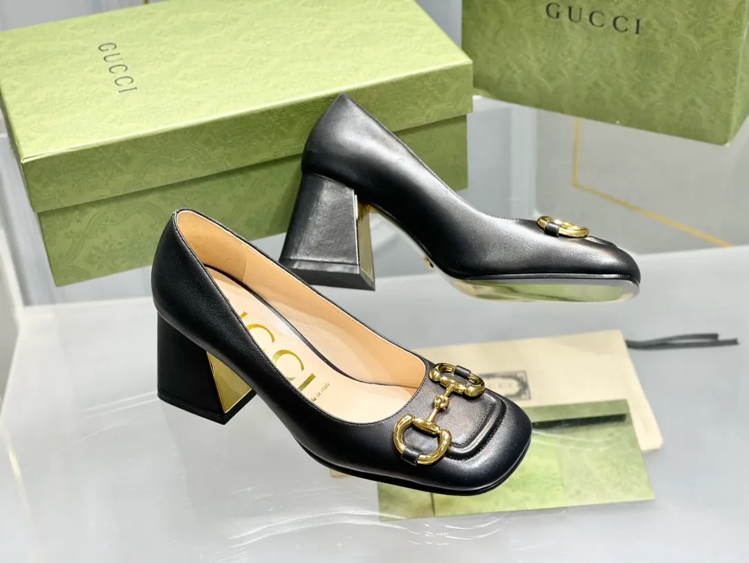 👟👟Ex-factory price 480👟👟 Women's Shoes Factory Women's Shoes Women's Clothing 2023 Latest Upgraded Version 〰️GUCCi Gucci 🆕2023 Early Spring New Horsebit Ugly Thick Heels Single Shoes/Sandals Heel Height: 7.5CM Outsole: Italian Genuine Leather Bottom Size: 35-39 (No return or exchange on 34.40.41)